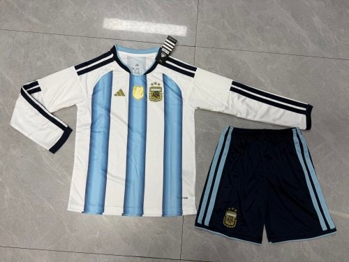 Argentina 2026 World Cup Home Long Sleeve Kids Suit - 木樂服飾