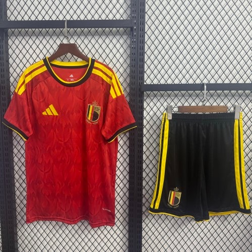 Belgium 2026 World Cup Short Sleeve Home Adult Suit - 木樂服飾