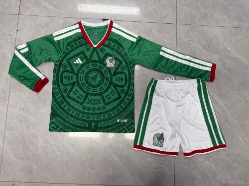 Mexico 2026 World Cup Home Long Sleeve Kids Suit - 木樂服飾