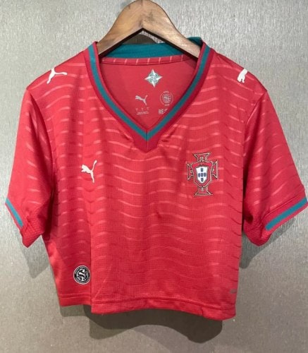 Portugal 2026 World Cup Home Women Cropped Jersey - 木樂服飾