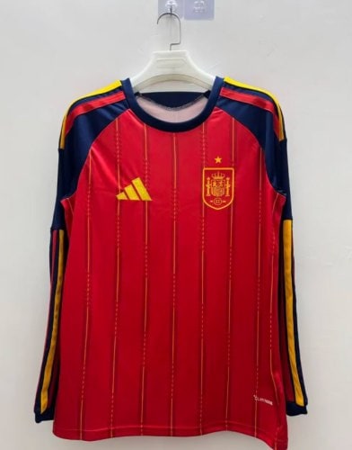 Spain 2026 World Cup Home Long Sleeve Man Jersey - 木樂服飾