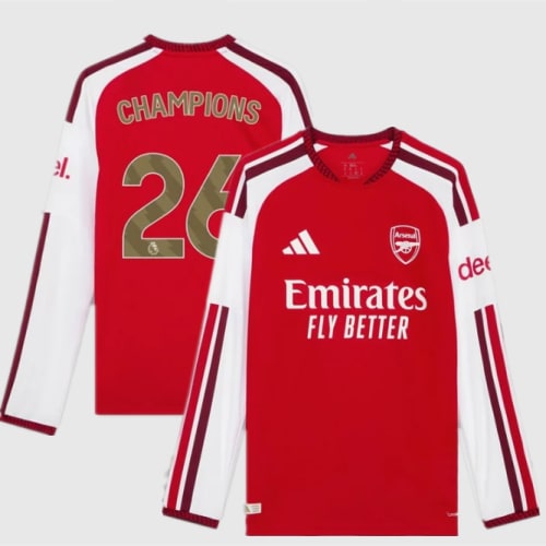Arsenal Home Champions Man Player Long Sleeve Jersey 26/27 - 木樂服裝
