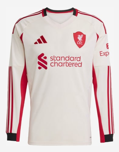 Liverpool Away Player Version Long Sleeve Jersey 25/26 - 木樂服裝