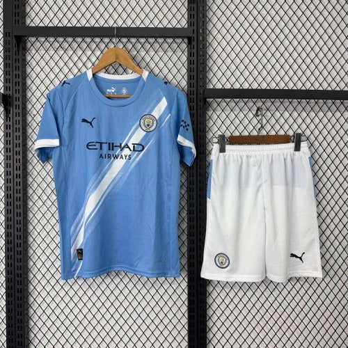 Manchester City Short Sleeve Home Adult Suit 25/26 - 木樂服裝