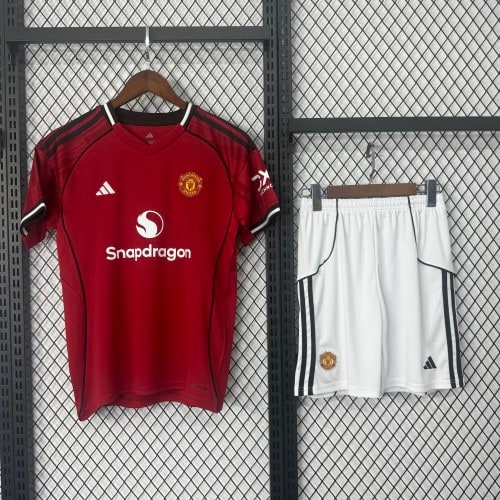 Manchester United Short Sleeve Home Adult Suit 25/26 - 木樂服裝