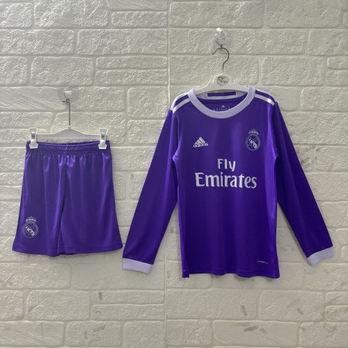 Real Madrid Away Retro Kids Long Sleeve Suit 16/17 - PL體育用品公司