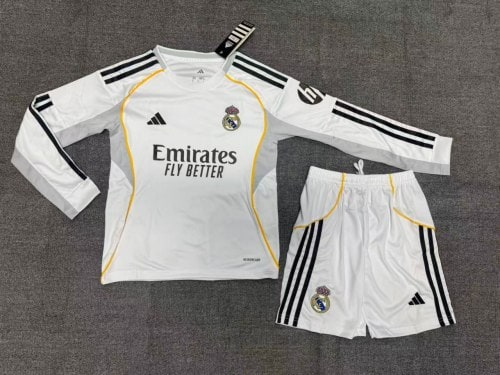 Real Madrid Home Long Sleeve Kids Suit 25/26 - PL體育用品公司