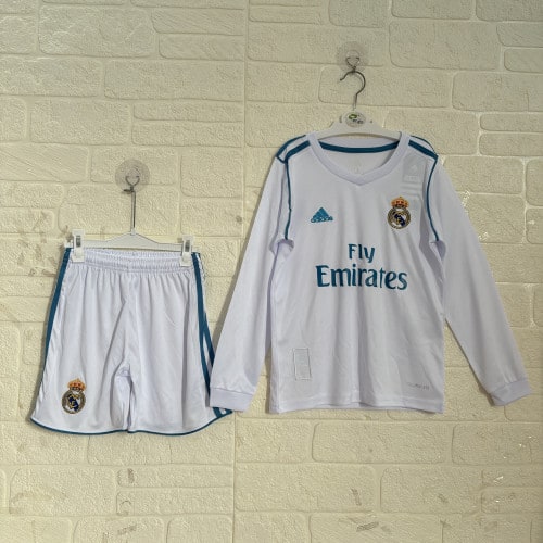 Real Madrid Home Retro Long Sleeve Kids Suit 2017/18 - PL體育用品公司